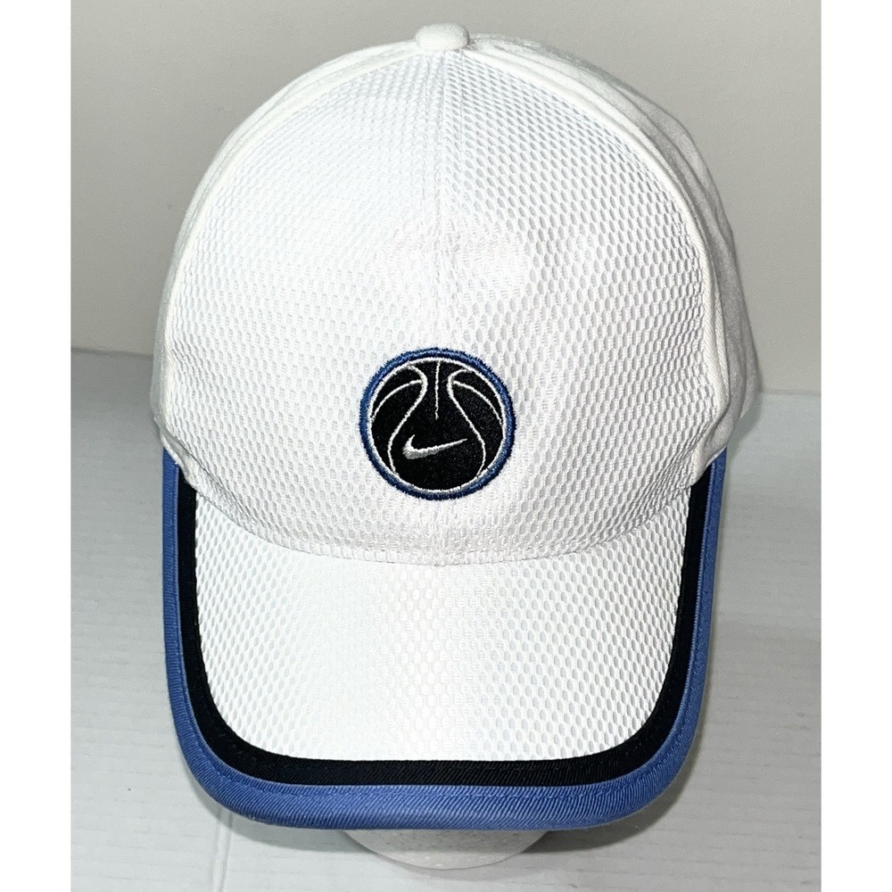 Vintage Nike Basketball Hat Cap Men's Adjustable White 90s Mesh‎ Rare Sports